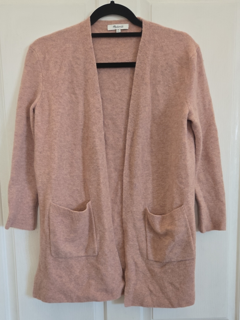 Madewell Open-Front Pocket Cardigan in Blush Pink
